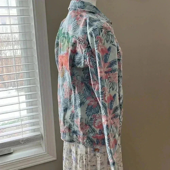 [S]Billy. T Tropical Floral  Embroidered Denim Jacket - Picture 11 of 16